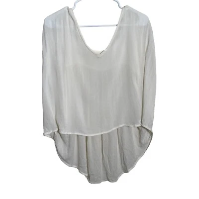 Silence + Noise Блузка Женская Средняя Белая Безрукавка Прозрачный Топ с V-образным вырезом - Изображение 1 из 4