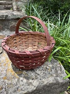A Wonderful Small Antique  Basket in Red Paint Paint