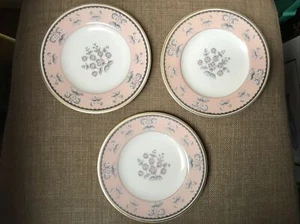 SET OF 3 WEDGWOOD PINK PIMPERNEL 6" BREAD AND BUTTER OR DESSERT PLATES Floral - Picture 1 of 8