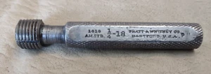 PRATT & WHITNEY 1/4 18 NPT TUBO ROSCA TAPÓN MEDIDOR .25 .250 .2500 N.P.T. - Imagen 1 de 1