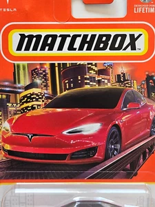 Tesla Model S 89/100 Matchbox 2024 HVL42 red - Picture 1 of 7
