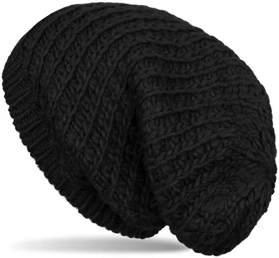 STYLEBREAKER Unisex Strick Beanie Mütze grob gestrickt, Slouch Longbeanie, Winter Strickmütze