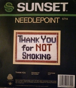 Sunset Thank You For Not Smoking Needlepoint Kit #5714 Amy Kozma - Picture 1 of 7