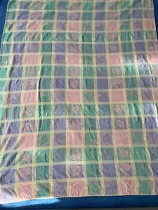 easter plaid pastel tablecloth 45x60” - Picture 1 of 6
