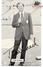 Broadcaster Tom Cheek signed BW Photo JSA COA Blue Jays Frick HOF Rare d.05 B669