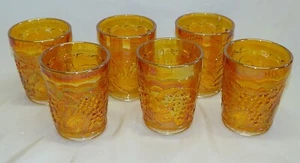 Vasos de agua Imperial Uve 6 caléndula vidrio de carnaval - marcados - Imagen 1 de 5