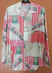 Camicia donna ampia manica lunga in viscosa. Made in Italy, Red Rose - Foto 1 di 4
