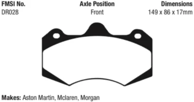 EBC Bluestuff NDX Race Brake Pad Set Front for Aston Martin / McLaren DP5042NDX - image 1 of 3