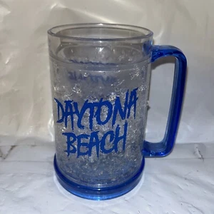 Vintage Daytona Beach Freezer Mug - Blue And Clear - Picture 1 of 2
