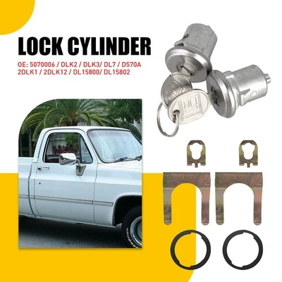Pair Set Door Lock Cylinder Kit w/Keys For Chevrolet Truck C10 C20 C30 1965-1987 — 第 1/4 张图片