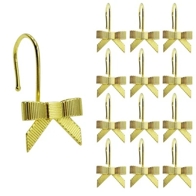 Ganchos de cortina de ducha con arco dorado decorativos nudo de arco anillos de cortina de ducha para El... Foto 1 de 4