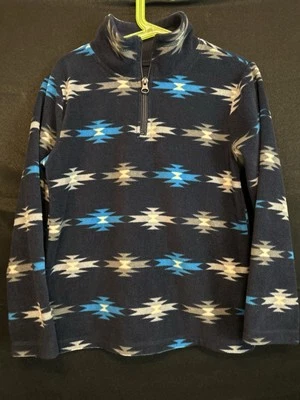 The Childrens Place Boys 1/4 Zip Fleece Pullover Sweater Blue Southwest Size 5/6 - Image 1 of 4