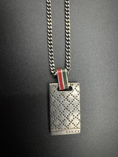 Collana Gucci Diamante 20 Ag Argento Sterling 925 20” Catena Uomo Donna Unisex