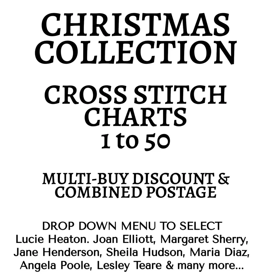 Christmas Collection of Cross stitch Chart 1-50 Drop down to select. - Image 1 of 1