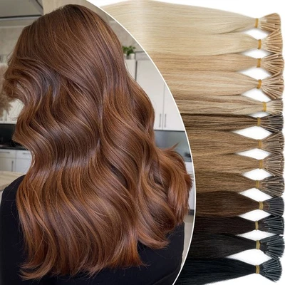 Stick I Tip Real Remy Human Hair Extensions 0.5g/s 1g/s Pre-Bonded Cold Fusion - Image 1 of 4