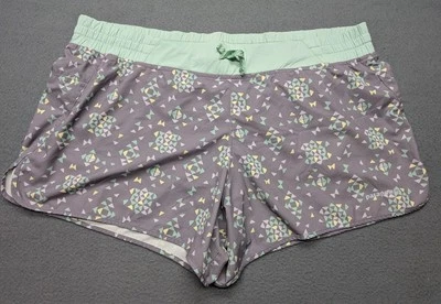 Pantalones cortos para correr Patagonia Nine Trails para mujer talla XL forrados 4” entrepierna violeta ahumado Foto 1 de 4