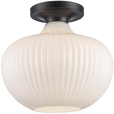 Trans Globe Lighting 16180-BK Aristo Semi-Flush Mount Black - Image 1 of 4