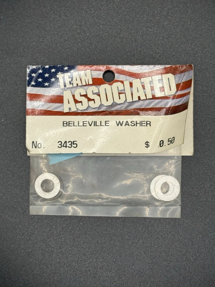 Team Associated No. 3435 Vintage Belleville Washer & Shim Set RC12L Pan Car - Image 1 of 2