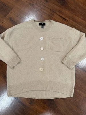 Banana Republic Mujer 100% Cachemir Cuello Redondo Suéter Mangas 3/4 Talla M Beige Foto 1 de 4