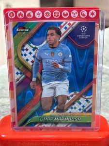 2024-25 Topps Finest UCL Omar Marmoush Manchester City Blue Lava /150 - Picture 1 of 2