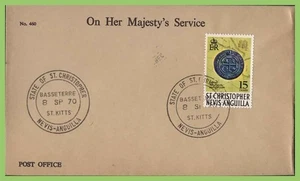 St Christopher Nevis Anguilla 1970 15c Piece of Eight coin First Day Cover - Picture 1 of 1