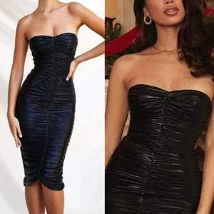 House of CB Marli schwarzes trägerloses gerafftes Kleid - Größe XL - Bild 1 von 8