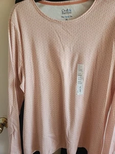 T-shirt classica donna Croft & Barrow manica lunga XXL arancione chiaro - Foto 1 di 4