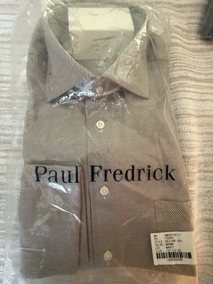Camisa Paul Fredrick para hombre etiqueta talla 15-32 con gemelos Foto 1 de 3