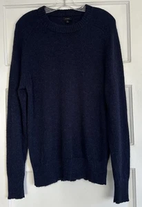 J Crew Men’s Med 100% Alpaca Men's Crewneck Sweater Navy Blue Pullover Classic - Picture 1 of 8