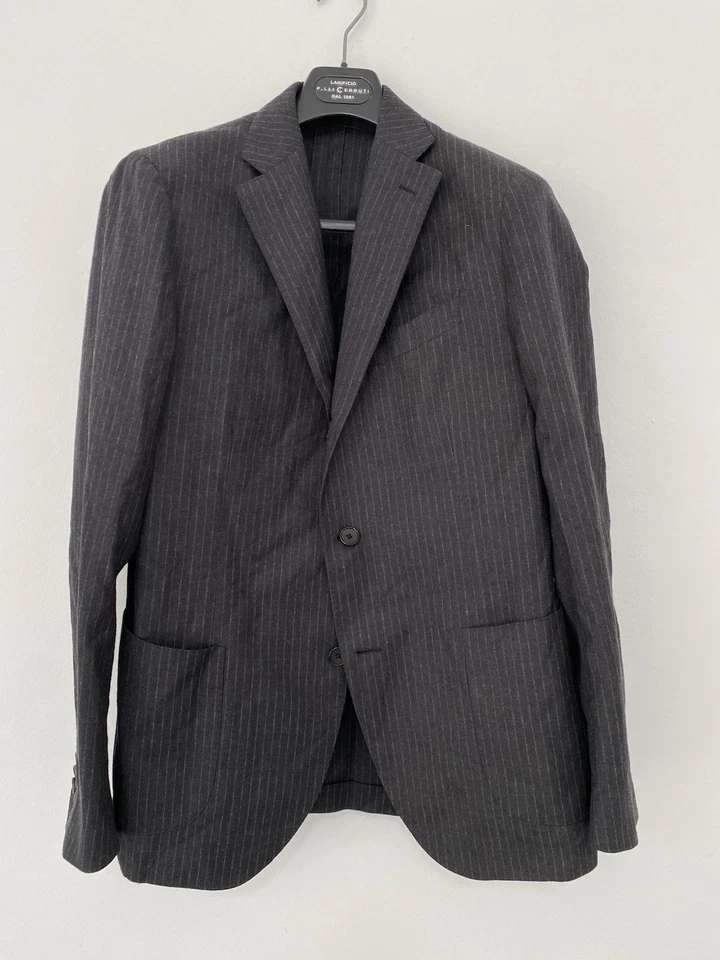 Blazer Lardini de lana de un solo pecho 3 botones talla 52 gris Foto 1 de 4