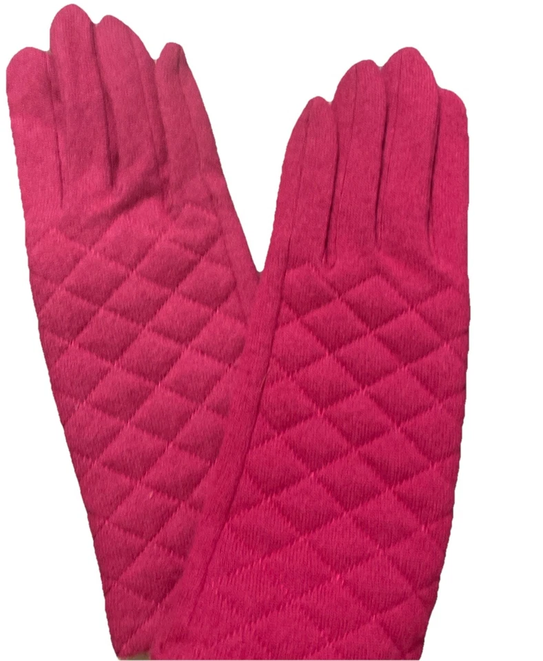 Luvas femininas Talbots acolchoadas rosa grande eco toque compatível com iPhone - Imagem 1 de 4