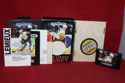 No Manual. Mario Lemieux Hockey (Sega Genesis, 1991) Authentic Game with Puck - Image 1 of 4
