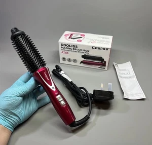 Cooliss Hot Hair Brush Ionic Curling Iron Tangle-Free Tourmaline Ceramic Wand - Picture 1 of 23