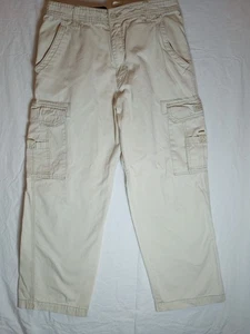 Vintage Union Bay Cargo Baggy Wide Leg Skater Tan Khaki Pants 36x30 (fits 34x29) - Picture 1 of 22