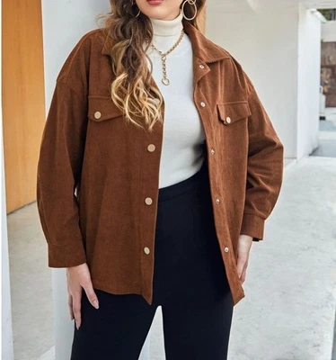 Coldwater Creek Brown Shirt Jacket Shacket Size 1X Plus Western Country Cowgirl - Изображение 1 из 4