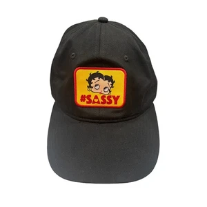 Sombrero de camionero Betty Boop parche bordado #Sassy gorra ajustable negra usada en excelente estado - Imagen 1 de 8