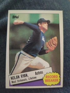Tarjeta de béisbol 1985 Topps Nolan Ryan Record Breaker #7 Houston Astros MLB  - Imagen 1 de 2