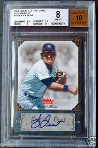 2006 Fleer Greats of the Game Autogramme BUCKY DENT BGS 8 NM-MT AUTO 10 Pop 1/1 - Bild 1 von 1