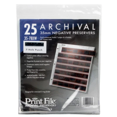 25x Print File Archival 35mm 135 Negative Preservers Pages Sleeves Film 35-7BXW - Image 1 of 4