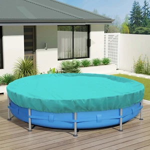 Round Above Ground Winter Pool Cover Swimming Pool Protector Safety Turquoise - Picture 1 of 7