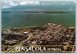 Postcard Florida Pensacola Aerial view c1994 5U - Picture 1 of 2