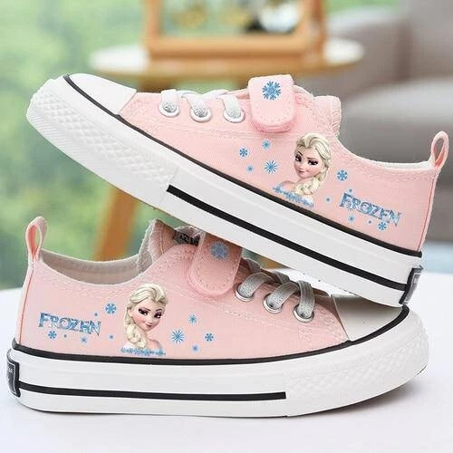 Zapatos Informales Niños Lona Suave Niños Elsa Planos Rosa Moda Niña Nuevos 5 Jóvenes Foto 1 de 3