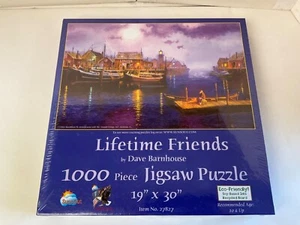NEW 1000 Piece Puzzle Lifetimes Friends Dave Barnhouse Ocean Harbor Dock Fishing - Picture 1 of 11