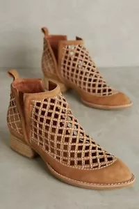 Anthropologie Stiefel 10 JEFFREY CAMPBELL Stiefel TAGGART ausgeschnittenes Gitterleder - Bild 1 von 7