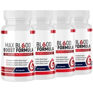 Max Blood Boost Formula Blood Flow Accelerator Supplement - 4 Bottles - Picture 1 of 3