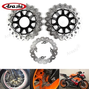 Disco rotor freno delantero trasero negro Fit Honda CBR1000RR SP 2014 2015 2016 Arashi - Imagen 1 de 13