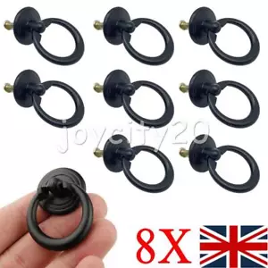 8PCS Antique Finger Pull Swing Ring Drop Kitchen Cabinet Drawer Cupboard Handle - Picture 1 of 9