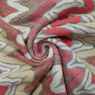 Strickstoff Pink mit Zick-Zack Muster Meterware Kleiderstoff, 50 cm Einheit - Bild 1 von 4