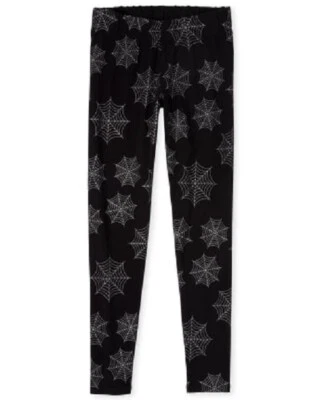 Pantalones de Halloween Brillo Telaraña Leggings Pantalones Disfraz de Vacaciones Negro Para Mujer S Foto 1 de 4