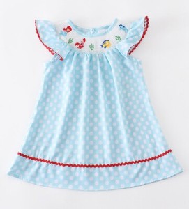 Boutique Princess Little Mermaid Ariel Embroidered Smocked Dress